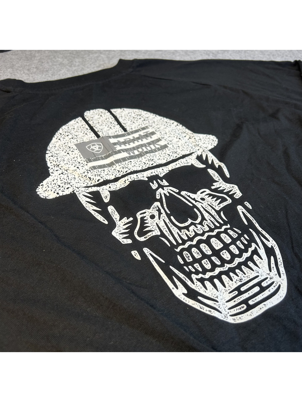 Ariat Rebar Long Sleeve T Shirt Mens 2XL Construction Skull Graphic Black Work